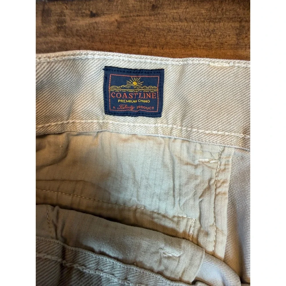 Faherty Coastline Premium Chino Shorts Mens 31 Tailored Fit Khaki Tan Twill